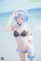 Coser @ 桜 桃 喵 Vol.036: 蕾姆 水 着 (48 photos)